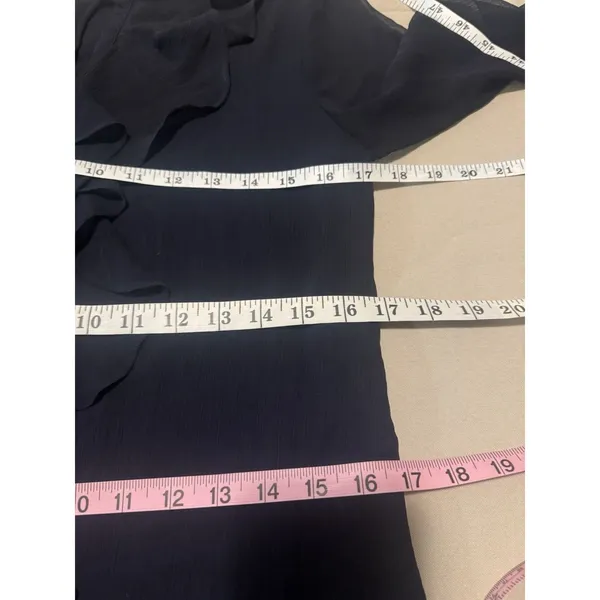 Tommy Hilfiger Blouse Medium Ruffle Top Long Sleeve Blue Preppy Office Work Wear - Image 9