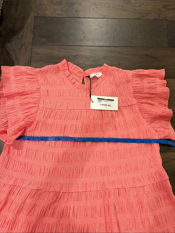 New With Tags THML Smocked Gingham Top Sz M - Image 6