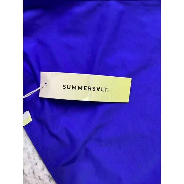 Summersalt‎ High Leg Mid Rise Bikini Bottom Blue Colorblock NWT Size 8 - Image 3