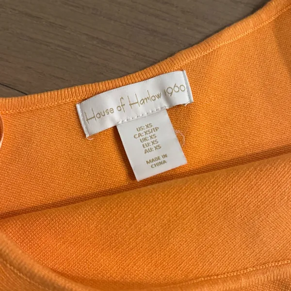 House of Harlow Orange One-Shoulder Asymmetrical Crop Top - Image 3