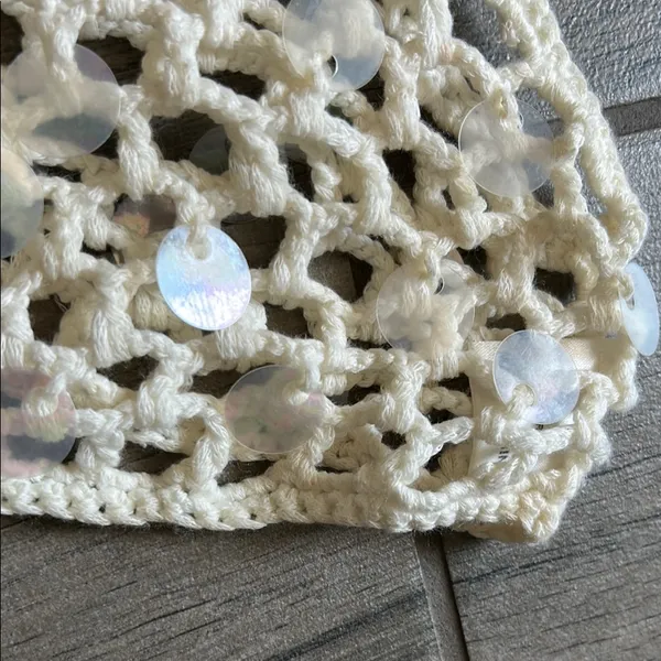 White Fox Boutique Cream Crochet Crop Top - Image 4