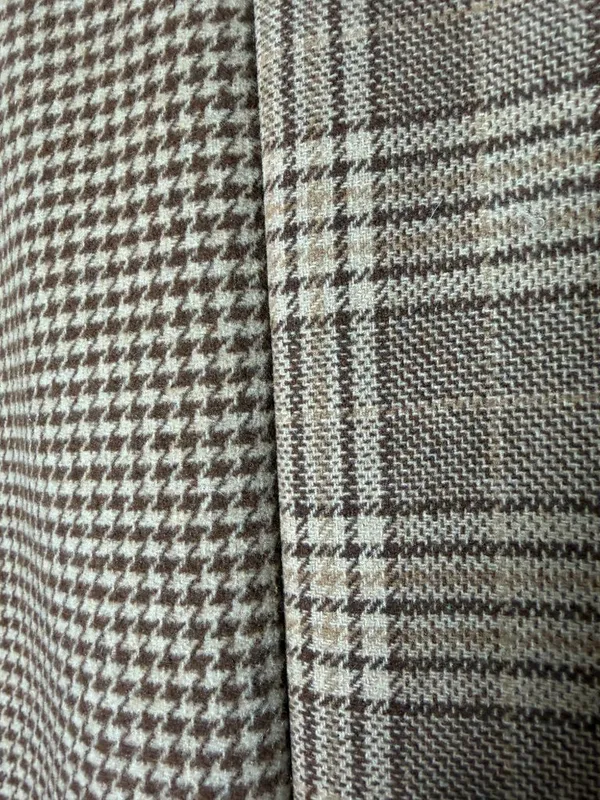 Abercrombie & Fitch The A&F Dad Coat Mixed Plaid Jacket Camel Tan Size Medium - Image 10