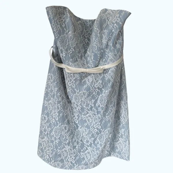 Alfred Angelo Lace Strapless Cocktail Dress Sz‎ 12 Blue - Image 8