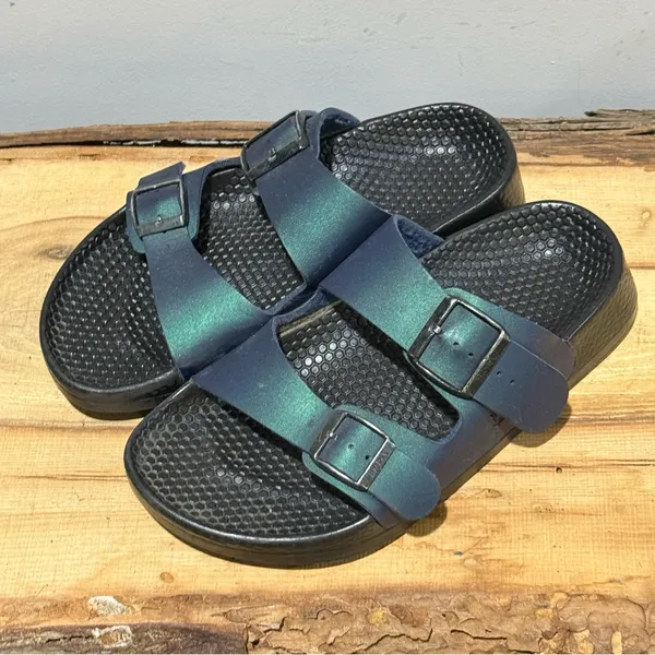 Birkenstock‎ Metallic Green Size 7 A48 - Image 2