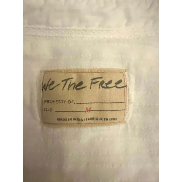 Free People Menswear Oversized Tuxy Vibes Shirt Optic White Size Medium Bohemian - Image 10