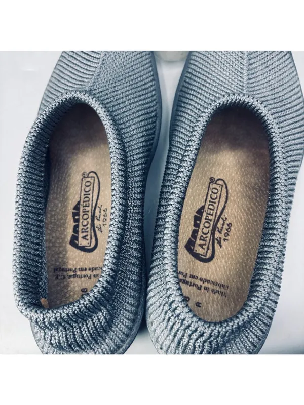 Arcopedico Sec V Slip-On Slippers Shoes Womens 8 Gray Stretch Knitted Textured - Image 8
