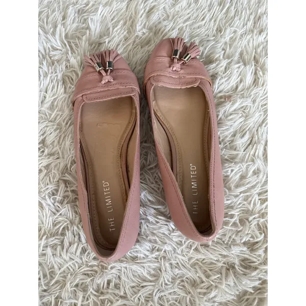 The Limited Pink Leather Tassel Loafer Flats Women Size 7.5 M‎ - Image 5