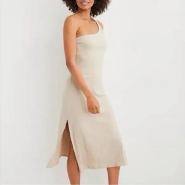 NWT Aerie One Shoulder Ribbed Midi Dress Size Medium - Image 2