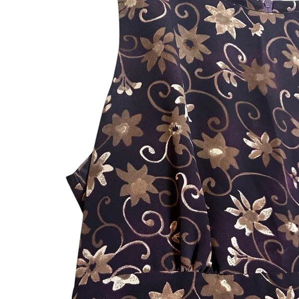 Vintage Byer Studio Maxi Dress Empire Waist Floral 90s Grunge Boho Size 12 - Image 3