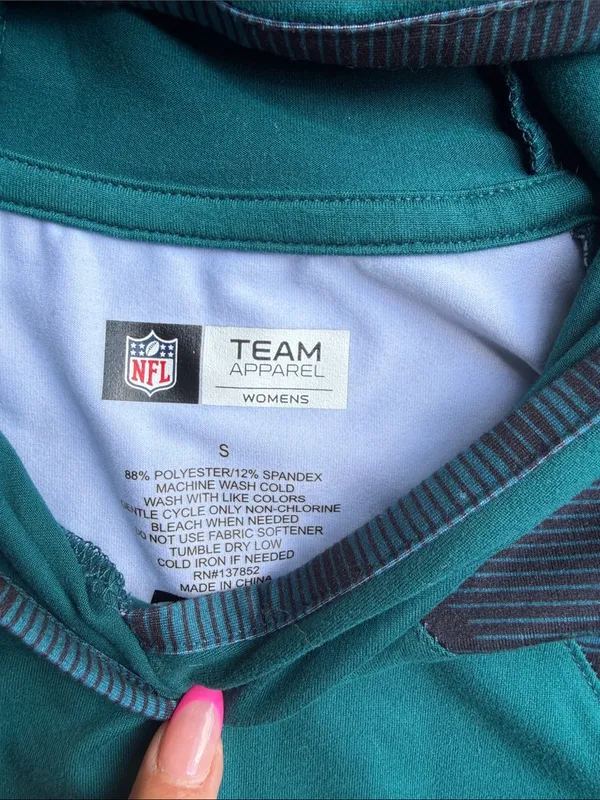 NFL Philadelphia Eagles Teal Hooded Pullover with Team Logo - Image 3