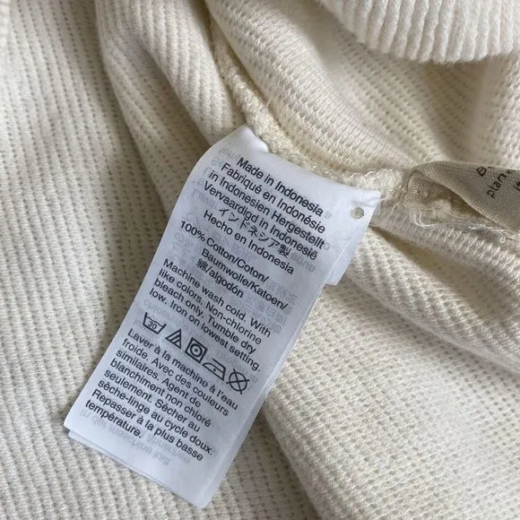 🎀 3/$20 Madewell women’s XXS textured‎ jacquard button back cream top - Image 9
