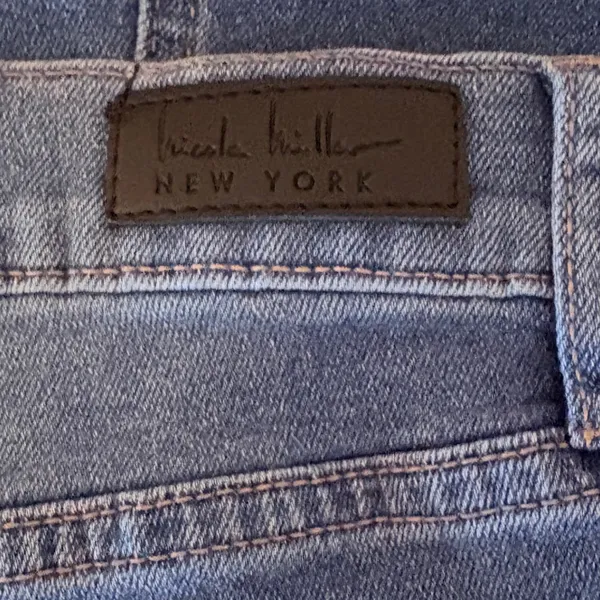 Nicole Miller Nomad Super High Rise Flare Jeans Womens 8 Blue Excellent Stretch - Image 10