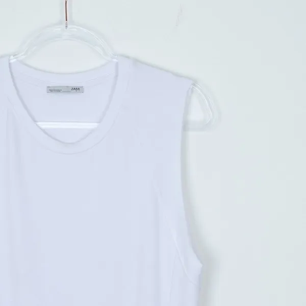 Zara‎ Sleeveless Ruffle Hem Shift Dress Size Medium - Image 3