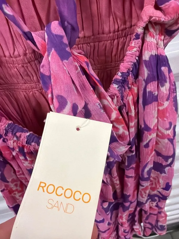 Rococo Sand Lei 1844 Short Dress Bubblegum Pink Purple Womens Size Small - Image 6