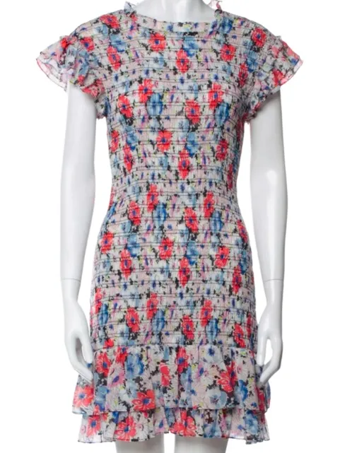 Veronica Beard Cici Floral Smocked Mini Dress. Not Lined Size 2 NWOT - Image 4