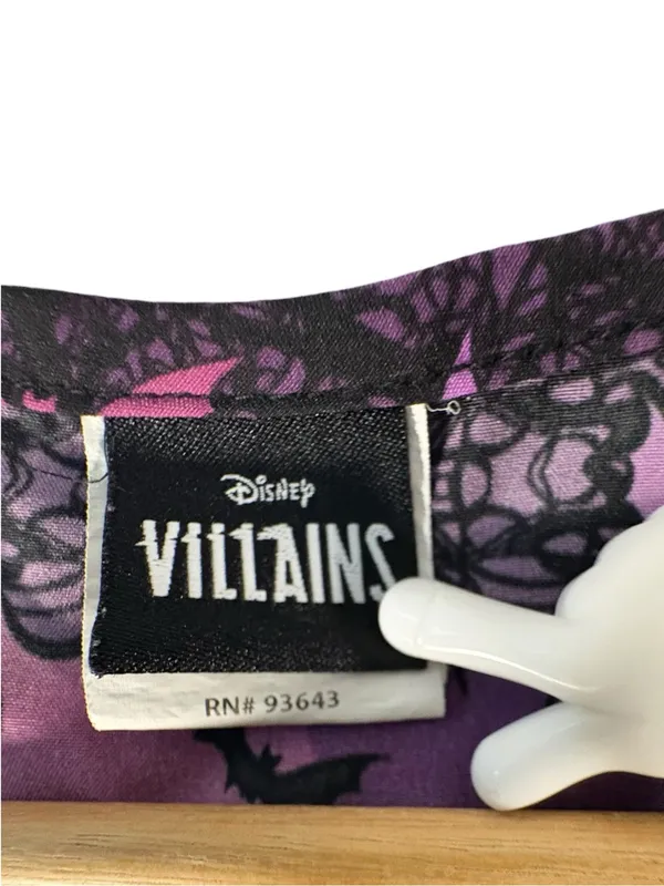Disney Maleficent Scrubstar Scrub Top 3X Purple Dragon Halloween Villains Goth - Image 3