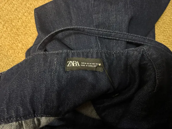 ZARA Denim Dress Mini Blue Medium - Image 3