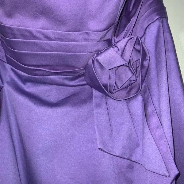 Alfred Angelo Purple Satin Strapless Bubble Hem Homecoming Prom Dress 12 NWT - Image 5