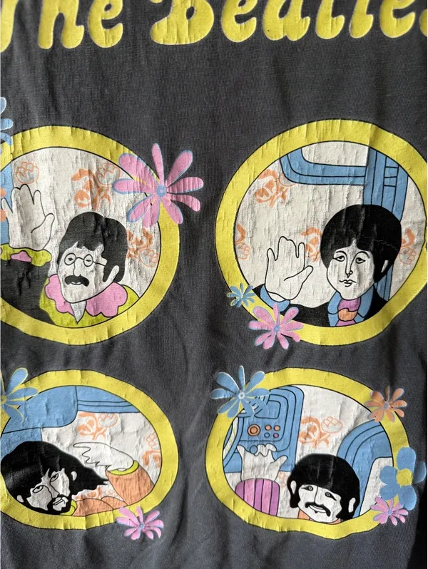 The Beatles Relaxed Boyfriend Tee XS Vintage Gray Graphic T-Shirt - Image 4