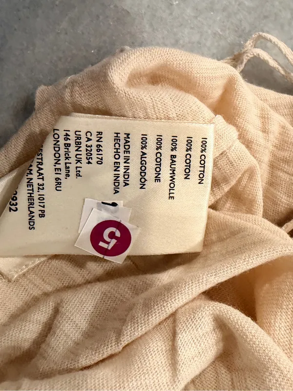 NWT Free People We The Free Size S Sleeveless Henley Tank Top Cream Raw Hem Boho - Image 12