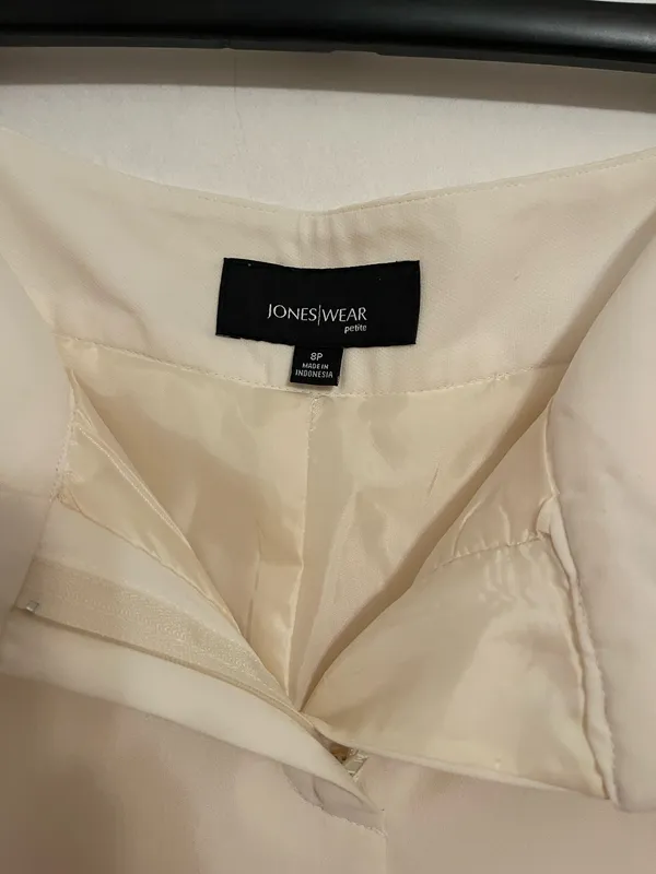Classic White Tailored Pants Size M - Image 6