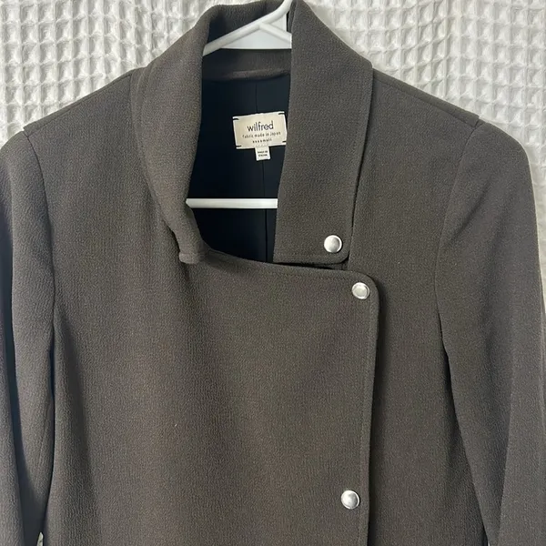 Aritzia Wilfred Mayet Crepe Jacket in Olive Green Size XXXS - Image 5