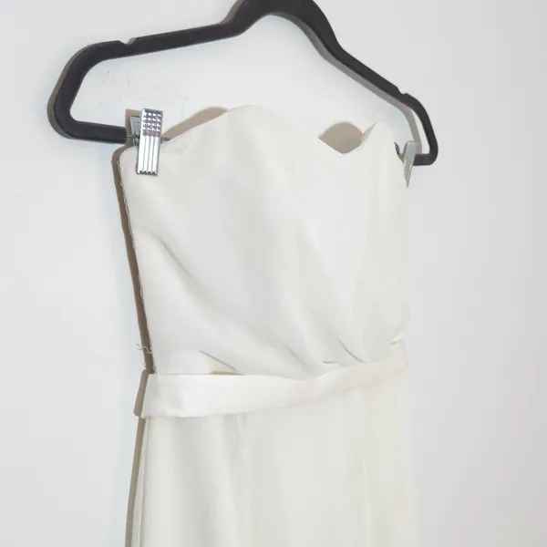 White by Vera Wang Ivory Strapless Formal Dress Size 4 - Image 4
