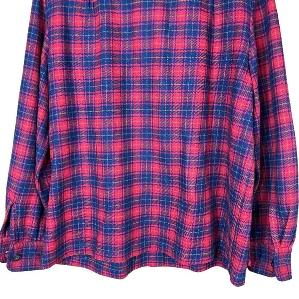 ‎Vintage Pendleton 100% Pure Virgin Wool Red Plaid Coat - Image 9