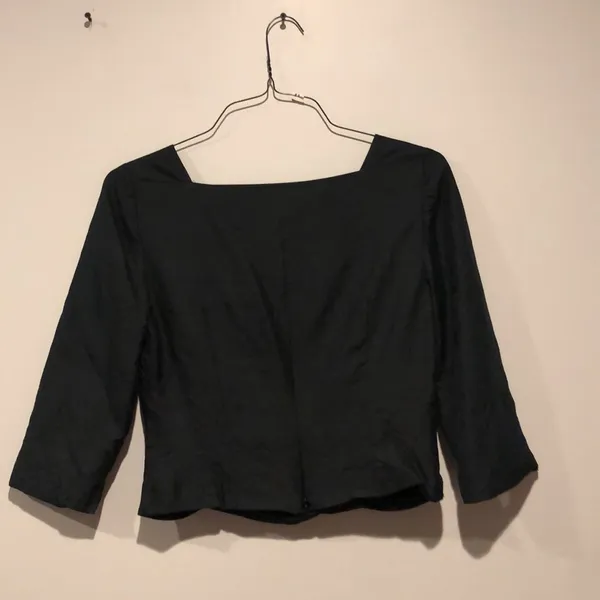 Ann Taylor Silk Square Neckline Cropped Blouse - Image 4