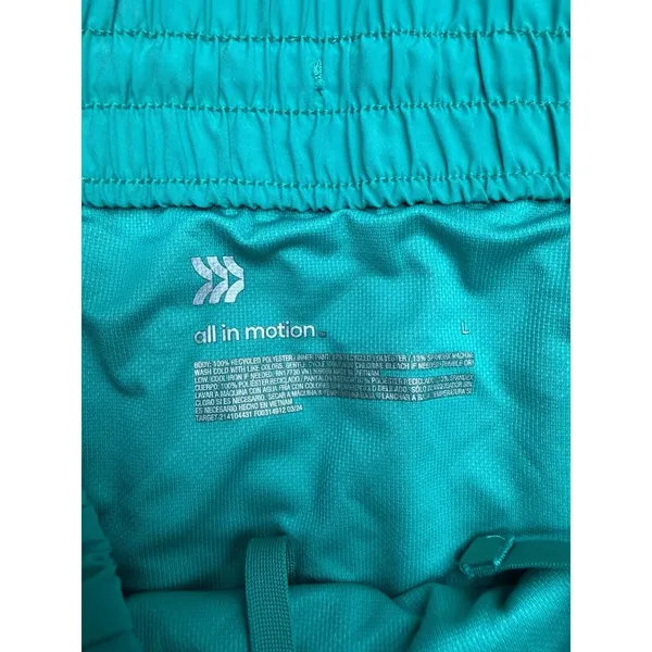 All In Motion Women's Running Athletic Shorts Green L Lined Quick Dry - Image 4