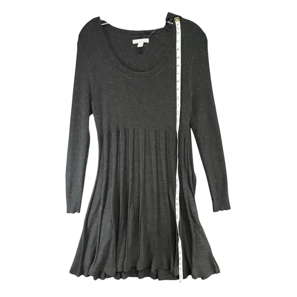 Dana Buchman Sweater Dress With Scarf‎ XL Gray Ribbed Fit Flare Timeless Career - Image 7