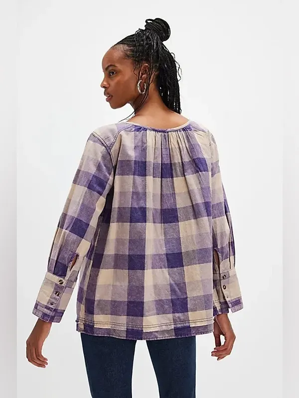 Free people Big Bow Plaid Pullover - Image 3
