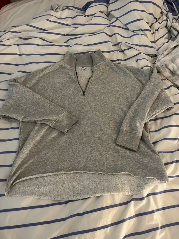 Aerie Quarter-Zip Pullover Grey - Image 2