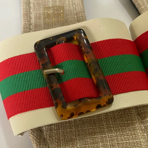 Stylish Red and Green Striped Sandals - Image 2
