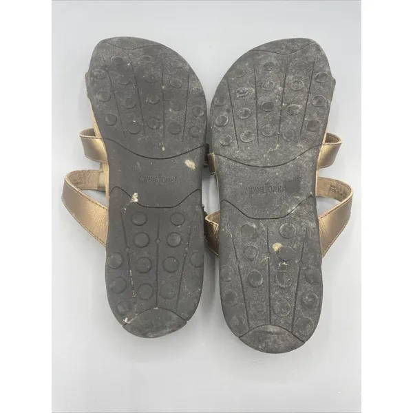 Minnetonka Sandals Brown Leather Strap Slip On Slide Womens‎ Size 9 - Image 6