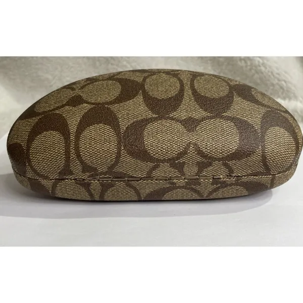 Coach signature C print hard clamshell sunglasses case in brown LARGE - Image 4