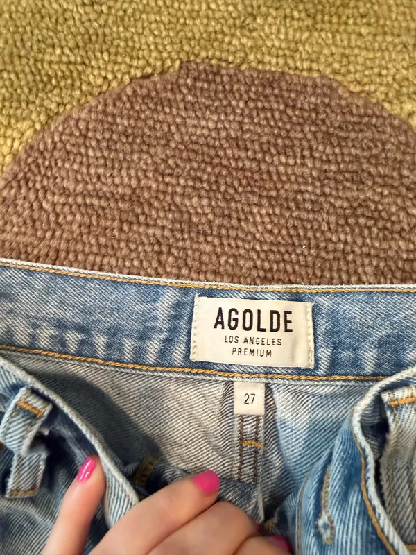 AGOLDE Parker Distressed Denim Jean Shorts Light Wash Very Deep Cuts Frayed 27 - Image 3