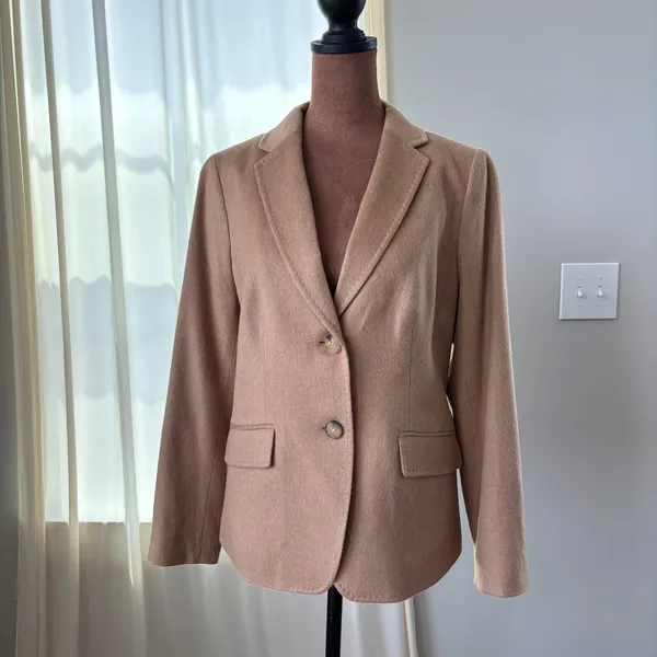 Talbots Blazer 8P Camel Hair Coat Italian Fabric Preppy Old Money Capsule Office - Image 13
