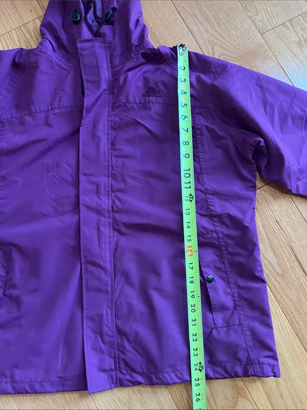 armadillo Hooded Rain Jacket womens purple wind jacket medium - Image 6