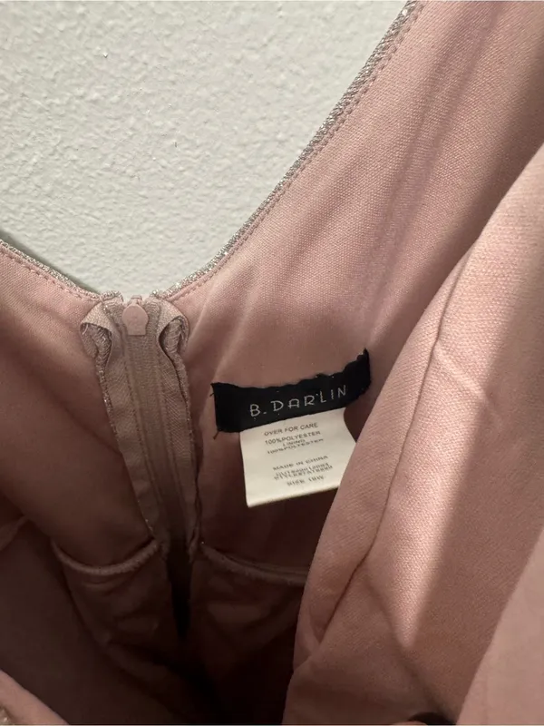 Macy's Sparkling Light Blush Spaghetti Strap Mini Dress Size 16W - Image 8