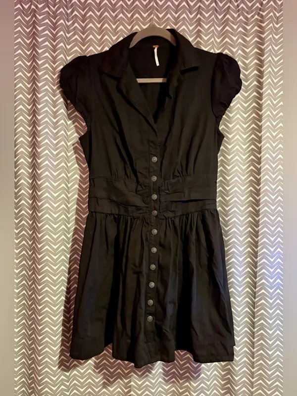 Free People | Chester Ruched Waist Denim Mini Dress, Medium - Image 2
