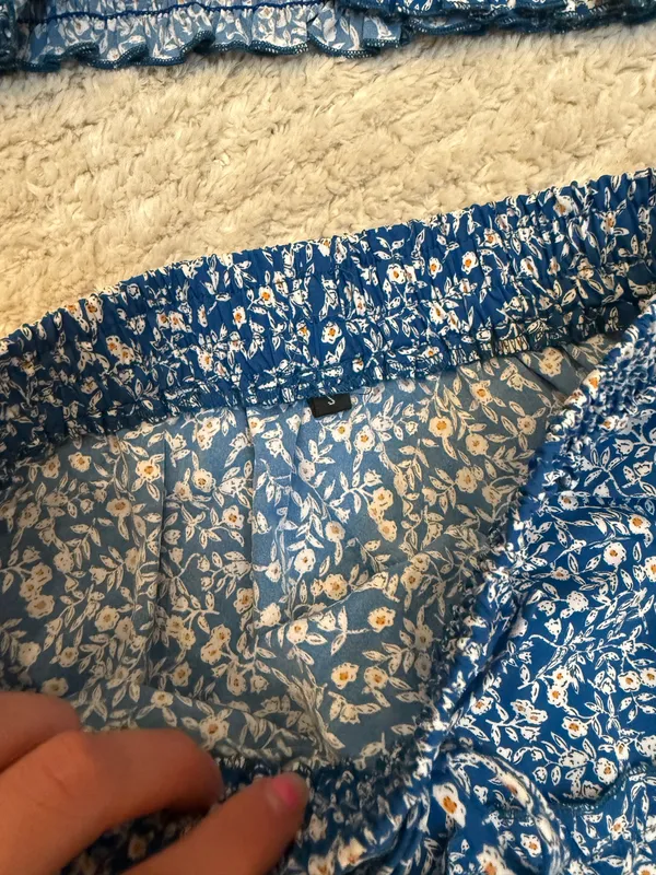 Zaful Blue Floral Skirt Set - Image 3
