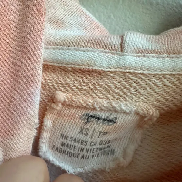 Aerie 90’s Tie Dye Oversized Relaxed Hoodie Pink Peach Boho Comfort Size XS - Image 3