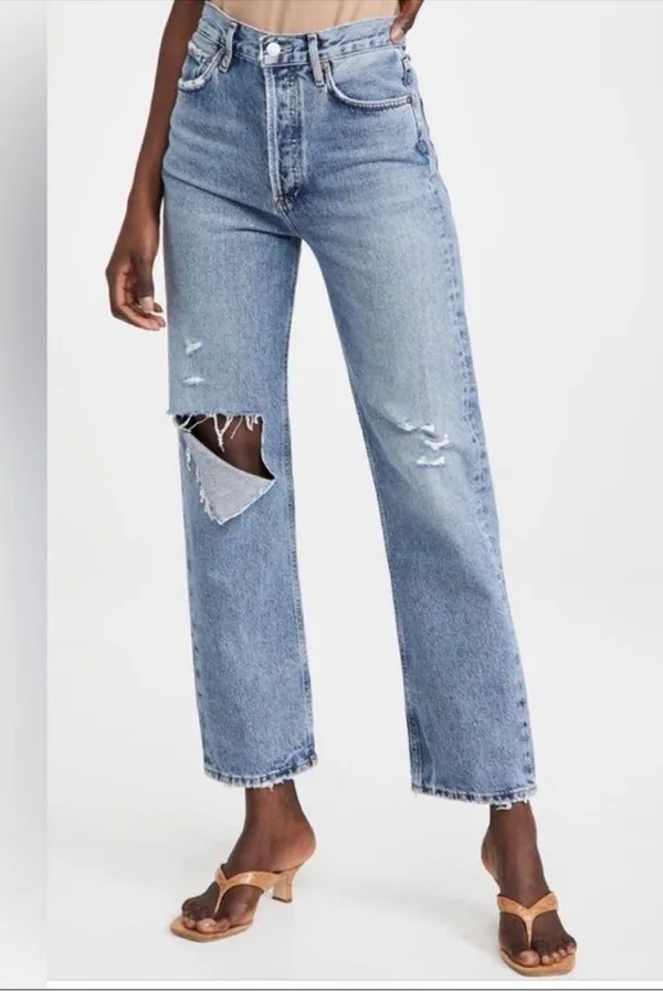 Like New Agolde 90’s pinch waist distressed jeans - Image 2