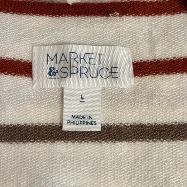 Market & Spruce Striped Hoodie Pullover Rayon Stretch Size - Image 2