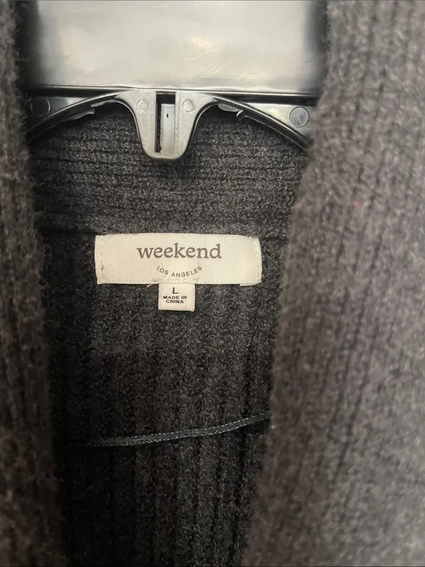 WEEKEND GRAY Shawl Collar Wool-Blend Cardigan Jacket L - Image 3
