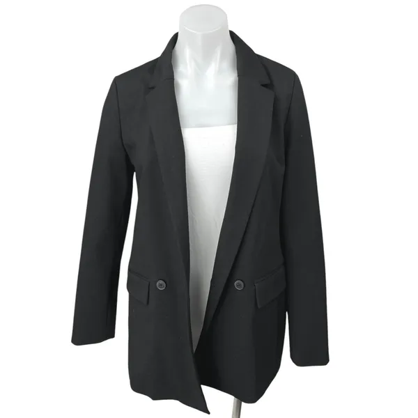 GAP Women's Black Double Breasted Long Sleeve Notch Collar Blazer Coat Jacket 4 - Image 3
