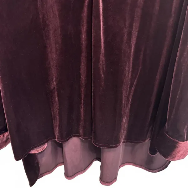 Cato Velvet V-Neck High Low Long Sleeve Burgundy Blouse Plus Size 26/28W - Image 5