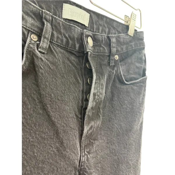 Boyish The Mikey High Rise Wide Leg Jeans Black Beauty Black Size 28 - Image 7