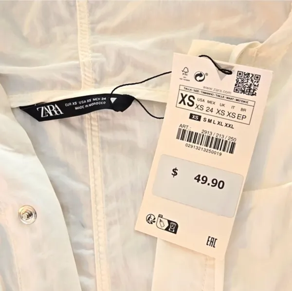 NWT! Zara White Nylon Balloon Hooded Dress - Image 8